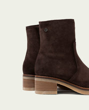 MOCHA LIDIA LEATHER ANKLE BOOTS WITH ZIPPER