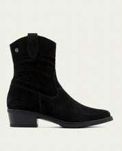 BLACK MALENA LEATHER ANKLE BOOTS WITH ZIPPER