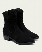 BLACK MALENA LEATHER ANKLE BOOTS WITH ZIPPER