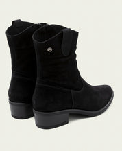 BLACK MALENA LEATHER ANKLE BOOTS WITH ZIPPER