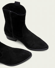 BLACK MALENA LEATHER ANKLE BOOTS WITH ZIPPER