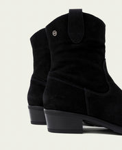 BLACK MALENA LEATHER ANKLE BOOTS WITH ZIPPER