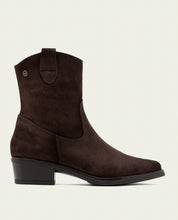 MOCHA MALENA LEATHER ANKLE BOOTS WITH ZIPPER
