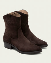 MOCHA MALENA LEATHER ANKLE BOOTS WITH ZIPPER