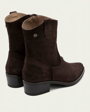 MOCHA MALENA LEATHER ANKLE BOOTS WITH ZIPPER
