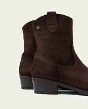 MOCHA MALENA LEATHER ANKLE BOOTS WITH ZIPPER