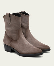 BOTTINES EN CUIR AVEC FERMETURE ÉCLAIR MALENA GRIS