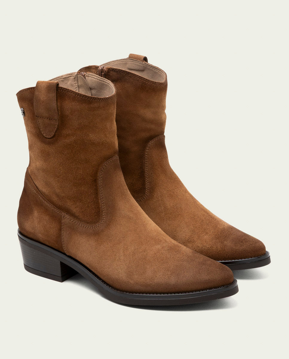 LEATHER MALENA LEATHER ANKLE BOOTS WITH ZIPPER