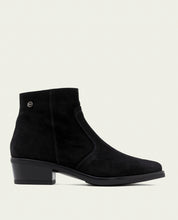 BLACK MARINA LEATHER ANKLE BOOTS WITH ZIPPER