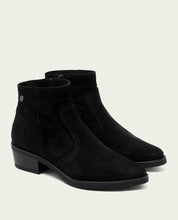 BLACK MARINA LEATHER ANKLE BOOTS WITH ZIPPER