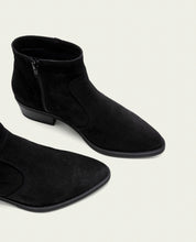 BLACK MARINA LEATHER ANKLE BOOTS WITH ZIPPER