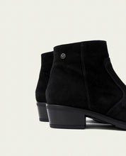 BLACK MARINA LEATHER ANKLE BOOTS WITH ZIPPER