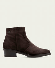 MOCHA MARINA LEATHER ANKLE BOOTS WITH ZIPPER