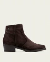 MOCHA MARINA LEATHER ANKLE BOOTS WITH ZIPPER