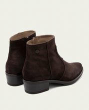 MOCHA MARINA LEATHER ANKLE BOOTS WITH ZIPPER