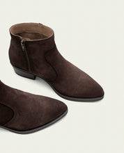 MOCHA MARINA LEATHER ANKLE BOOTS WITH ZIPPER
