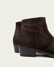 MOCHA MARINA LEATHER ANKLE BOOTS WITH ZIPPER