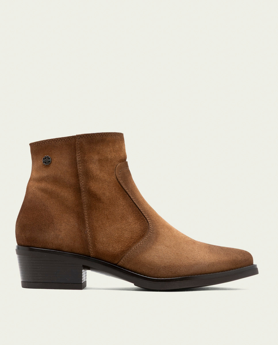 LEATHER MARINA LEATHER ANKLE BOOTS WITH ZIPPER