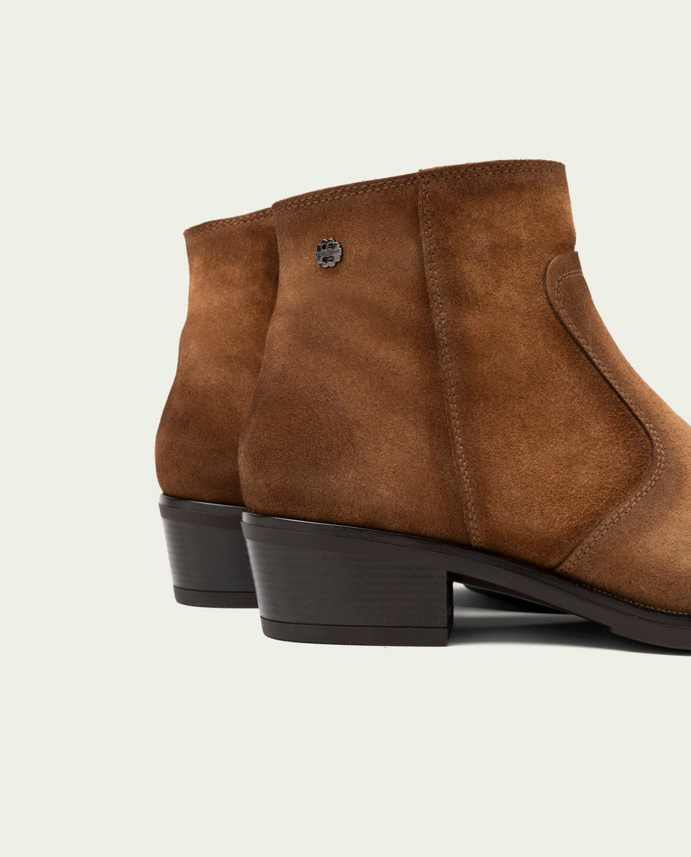 LEATHER MARINA LEATHER ANKLE BOOTS WITH ZIPPER