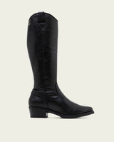 BLACK MÓNICA LEATHER BOOTS WITH ZIPPER