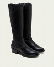 BLACK MÓNICA LEATHER BOOTS WITH ZIPPER
