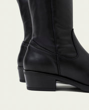BLACK MÓNICA LEATHER BOOTS WITH ZIPPER