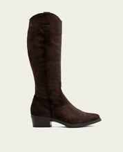 BOTTES EN CUIR AVEC FERMETURE ÉCLAIR MANUELA MOKA