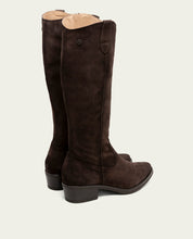 BOTTES EN CUIR AVEC FERMETURE ÉCLAIR MANUELA MOKA