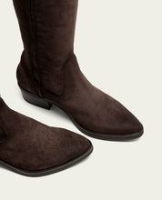 BOTTES EN CUIR AVEC FERMETURE ÉCLAIR MANUELA MOKA