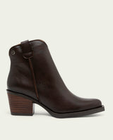 Moka Natalia Leather Cowboy Ankle Boots with Zipper