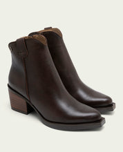 Moka Natalia Leather Cowboy Ankle Boots with Zipper