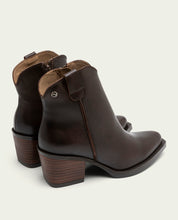 Moka Natalia Leather Cowboy Ankle Boots with Zipper