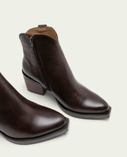 Moka Natalia Leather Cowboy Ankle Boots with Zipper