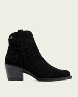 Taupe Noelia Leather Cowboy Ankle Boots with Zipper