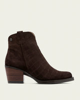 Moka Noelia Leather Cowboy Ankle Boots with Zipper