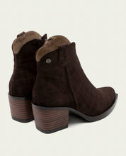Moka Noelia Leather Cowboy Ankle Boots with Zipper