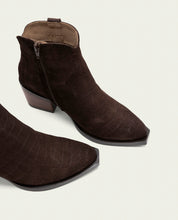 Moka Noelia Leather Cowboy Ankle Boots with Zipper