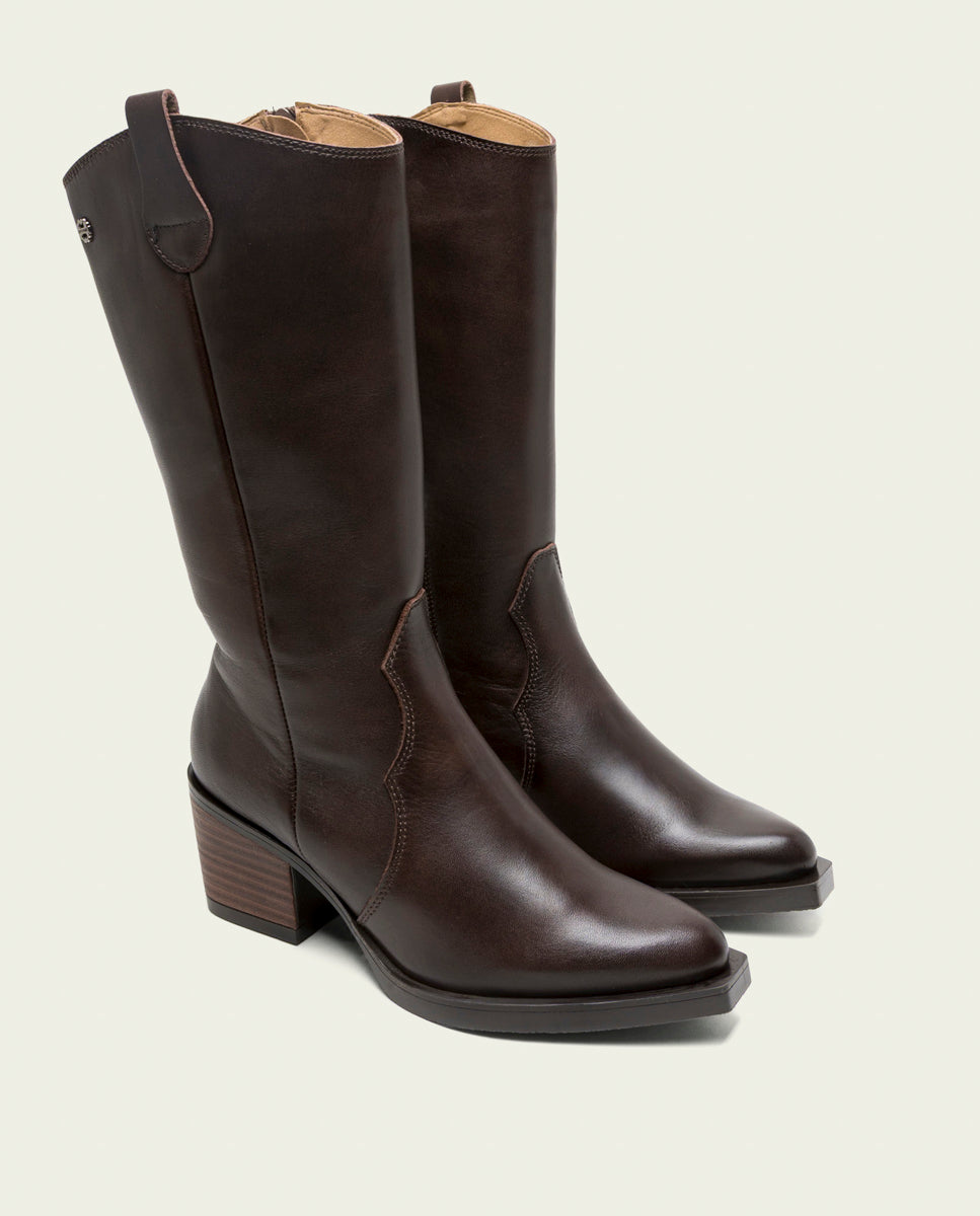Moka Nerea Leather Cowboy Boots