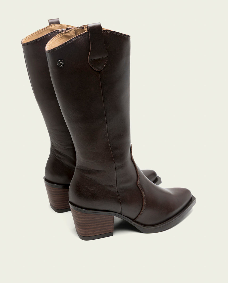 Moka Nerea Leather Cowboy Boots