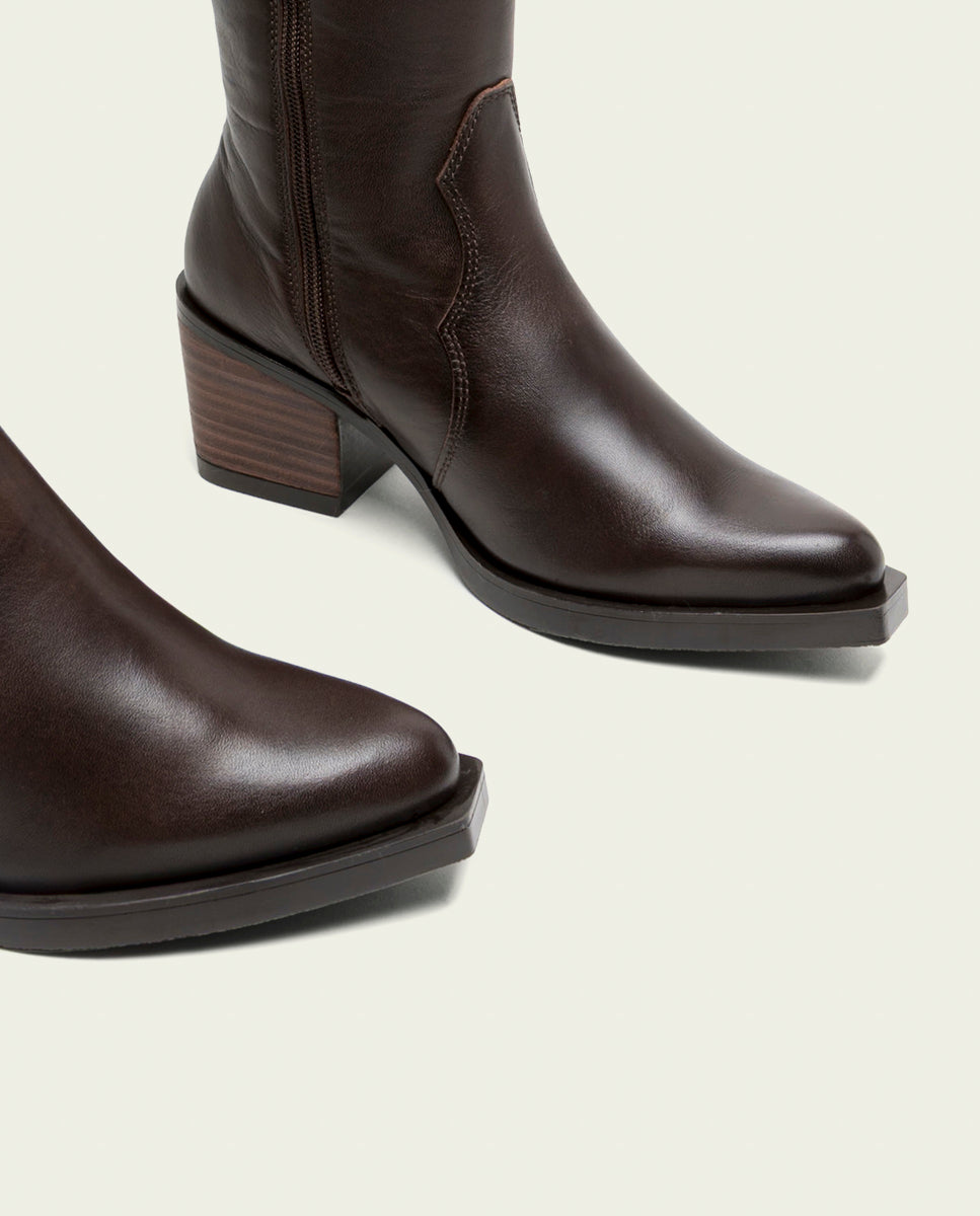 Moka Nerea Leather Cowboy Boots
