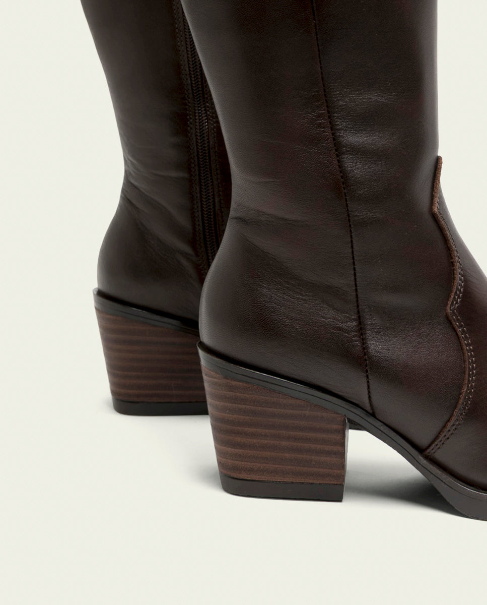 Moka Nerea Leather Cowboy Boots
