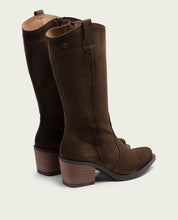 Moka Nora Leather Cowboy Boots with Zipper