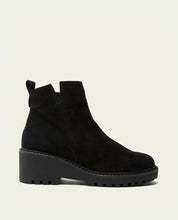 BLACK PAULA LEATHER WEDGE-SOLE ANKLE BOOTS