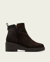 MOKA PAULA LEATHER WEDGE-HEEL ANKLE BOOTS