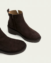 MOKA PAULA LEATHER WEDGE-HEEL ANKLE BOOTS