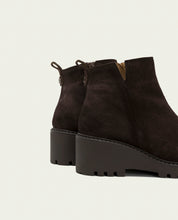 MOKA PAULA LEATHER WEDGE-HEEL ANKLE BOOTS
