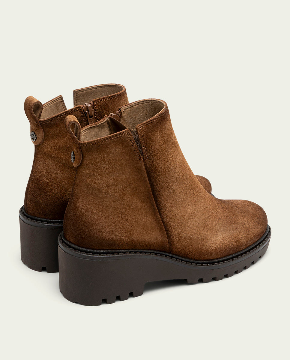 BOTTINES EN CUIR À TALON COMPENSÉ PAULA CUIR