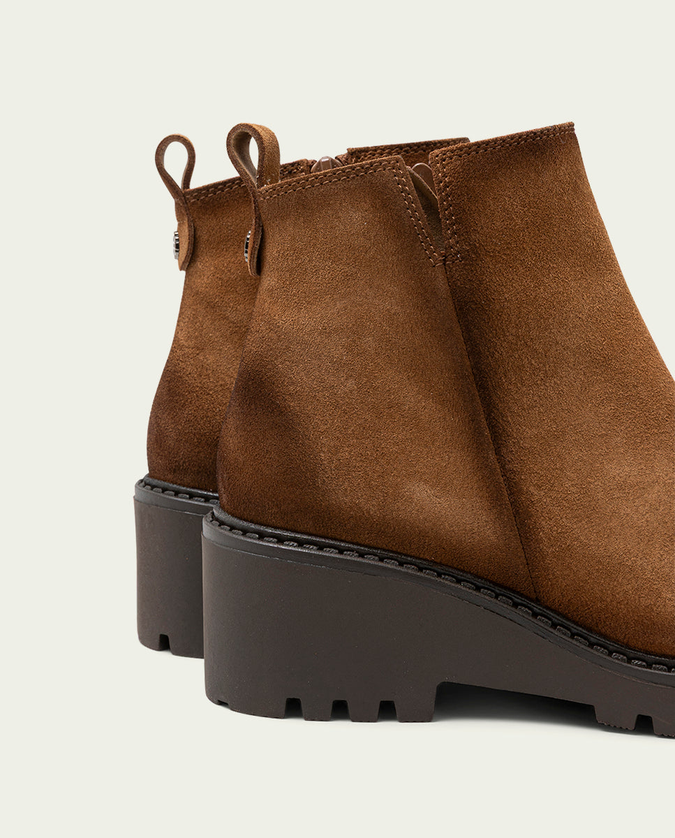 BOTTINES EN CUIR À TALON COMPENSÉ PAULA CUIR