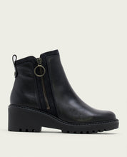 BLACK PAZ LEATHER ZIPPER ANKLE BOOTS