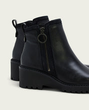 BLACK PAZ LEATHER ZIPPER ANKLE BOOTS